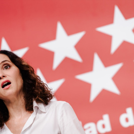La presidenta de la Comunidad de Madrid, Isabel Díaz Ayuso, este lunes en la sede de su Gobierno.