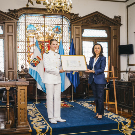 La Princesa de Asturias Leonor recibe el título de "Hija Adoptiva de Marín", a 14 de julio de 2025, en Marín, Pontevedra.
