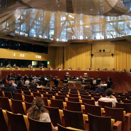 Sala Gran del TJUE a l'inici de la vista sobre les prejudicials del Tribunal de Comptes relativa a la llei d'amnistia