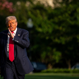 El presidente de EEUU, Donald Trump, el pasado martes en los jardines de la Casa Blanca.