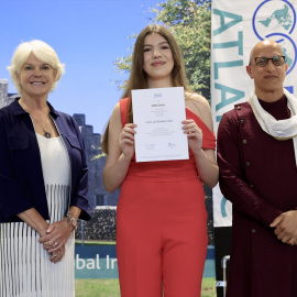 La infanta Sofía en su graduación del UWC Atlantic College a 24 de mayo de 2025 en Gales (Reino Unido)