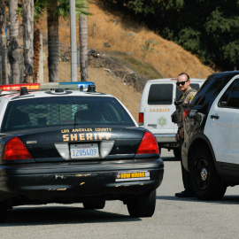 Varios vehículos de la Policía en Los Ángeles (California), foto de archivo.
