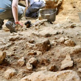 Detall del fogar descobert a Teixoneres