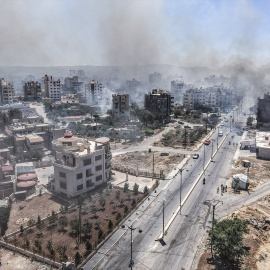 Imagen de archivo de la ciudad de As Suwayda, Siria, en medio de los enfrentamientos entre combatientes tribales y facciones drusas locales, a 19 de julio de 2025.