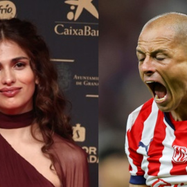 La actriz Sara Sálamo y el futbolista Chicharito.