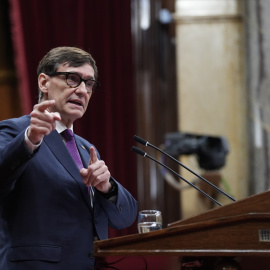 Salvador Illa durante una sesión plenaria en el Parlament de Catalunya.