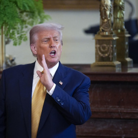 Donald Trump durante la recepción de miembros del Partido Republicano en la Casa Blanca, a 22 de julio de 2025.