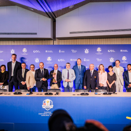 Roda de premsa on s'han explicat els detalls de l'organització el 2031 del torneig de la Ryder Cup a Caldes de Malavella