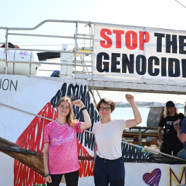El barco Handala en Gallipoli, Italia, el 18 de julio de 2025.