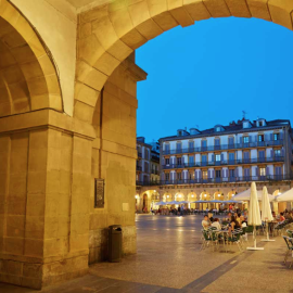 La plaza de la Constitución, en el centro de Donostia.