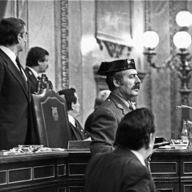 (Foto de ARCHIVO)23 FEBRERO 1981 - MADRID, ESPAÑA: El teniente coronel de la Guardia Civil, Antonio Tejero, accede al Congreso de los Diputados durante la segunda votación de investidura de Leopoldo Calvo Sotelo como presidente del Gobierno.Europa Press / Europa Press23F;23 F;GOLPE DE ESTADO;TEJERO;GOLPISMO;MILITAR;TRANSICIÓN ESPAÑOLA;POLÍTICA;HISTORIA;EVENTO HISTORICO;EPHISTORICAS23/2/1981