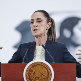 La presidenta de México, Claudia Sheinbaum, durante una rueda de prensa.