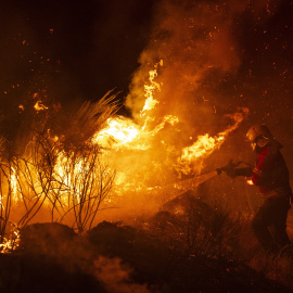 Imagen de un incendio forestal en Cualedro (Ourense), en julio de 2025.