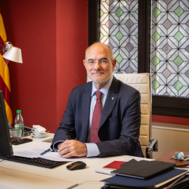 El conseller d'Unió Europea i Acció Exterior, Jaume Duch, al seu despatx