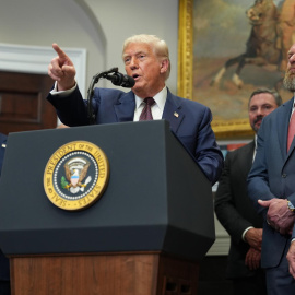 Foto de archivo de Donald Trump en la Casa Blanca.