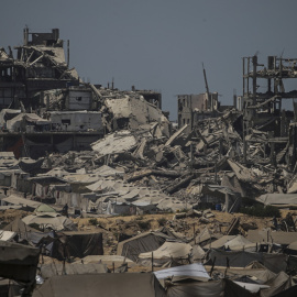 Tiendas de desplazados palestinos en el este de Ciudad de Gaza este este viernes, 8 de agosto.