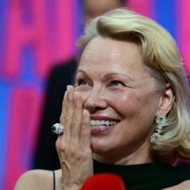 Pamela Anderson en una premiere en Berlín.