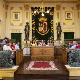 Pleno extraordinario celebrado en el salón de plenos del ayuntamiento de Jumilla.