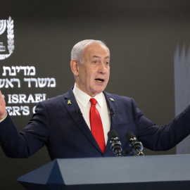 El primer ministro de Israel, Benjamin Netanyahu, durante una rueda de prensa.