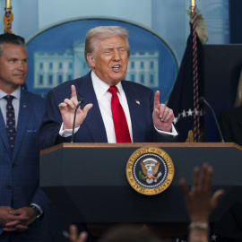 El presidente de EEUU en una rueda de prensa en la Casa Blanca