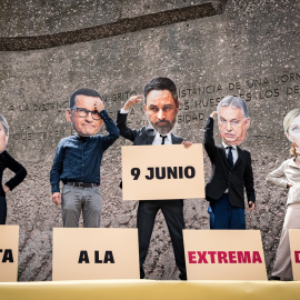 Una concentración en contra del acto ‘Viva 24’ organizado por VOX en Madrid.