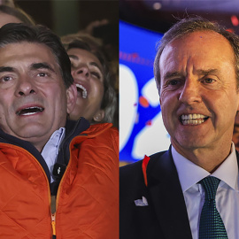 Combo de fotografías donde aparecen Rodrigo Paz Pereira (i) y Jorge Quiroga (d).