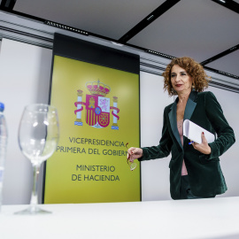 La vicepresidenta primera del Gobierno y ministra de Hacienda, María Jesús Montero, durante una rueda de prensa tras el Consejo de Política Fiscal y Financiera (CPFF), en la sede del Ministerio