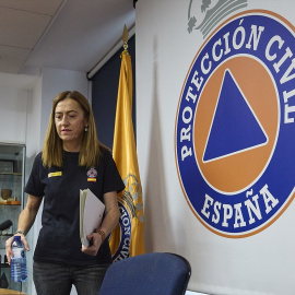 La directora general de Protección Civil y Emergencias, Virginia Barcones, informa a los medios del desarrollo del CECOD, a 21 de agosto de 2025, en Madrid.