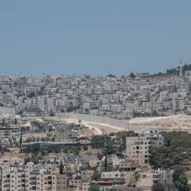 Vista panorámica del muro que divide Jerusalén de Cisjordania.