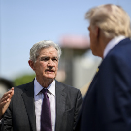 Jerome Powell en una imagen con Trump el pasado 2 de julio de 2025.