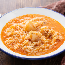 Arroz caldoso con rape