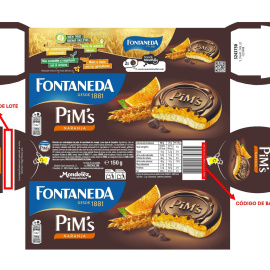 Paquete de Galletas Pims Naranja, de la marca Fontaneda.