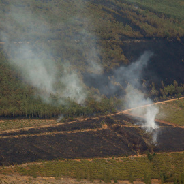 Vista tras el incendio en Villamayor, San Antolín de Ibias, Asturias.