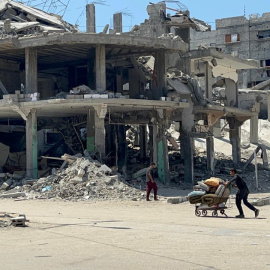 Evacuación de palestinos de Gaza ante el avance del ejército israelí el 29 de agosto de 2025.