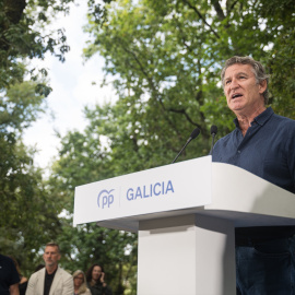 El presidente del Partido Popular, Alberto Núñez Feijóo, interviene durante la inauguración del curso político del PP.