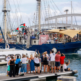 Despedida a la Global Sunat Flotilla en el Puerto de Barcelona.