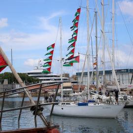 Sortida de la Global Sumud Flotilla aquest diumenge, abans de tornar pel mal temps.