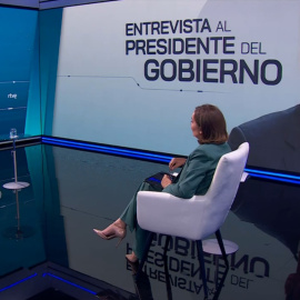 El presidente del Gobierno, Pedro Sánchez, durante la entrevista en TVE.