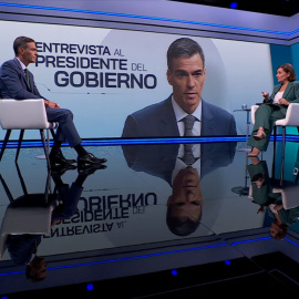 El presidente del Gobierno, Pedro Sánchez, durante la entrevista en TVE.