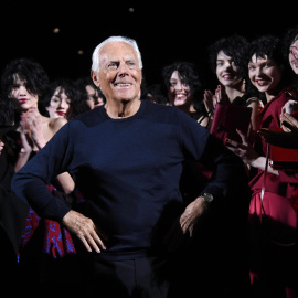 El diseñador de moda Giorgio Armani.