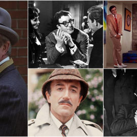Imágenes de algunas de las películas más destacadas de Peter Sellers. De izq. a der., 'Bienvenido Mr. Chahnce', 'Lolita', 'El guateque', 'La pantera rosa', y '¿Telefono rojo? Volamos hacia Moscú'.