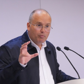 El secretario general del Partido Popular, Miguel Tellado, durante un acto político, a 27 de agosto de 2025.