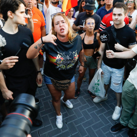 Varias personas durante una manifestación promovida por grupos de ultraderecha. Foto de archivo.