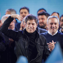 Axel Kicillof tras conocer los resultados electorales de las elecciones legislativas este domingo, en Buenos Aires (Argentina).