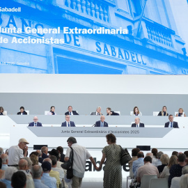 Vista de la junta general extraordinaria de accionistas de Banco Sabadell.