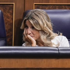 La vicepresidenta segunda del Gobierno, Yolanda Díaz, este miércoles en el Congreso.