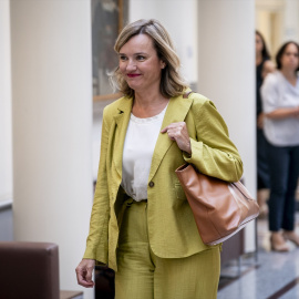La ministra de Educación, Formación Profesional y Deportes, Pilar Alegría, a su llegada a una sesión de control al Gobierno, en el Senado, a 9 de septiembre de 2025