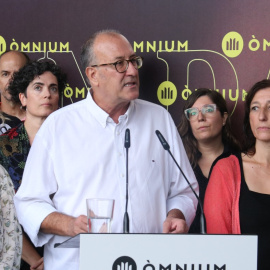 Xavier Antich acompanyat de la junta d'Òmnium en l'acte polític de l'entitat per aquest 11 de setembre.