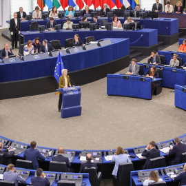 Ursula von der Leyen, presidenta de la Comisión Europea, pronuncia su discurso sobre el Estado de la Unión Europea.