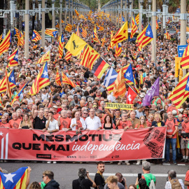 Imatge de la manifestació independentista de Barcelona d'aquesta Diada de l'11 de setembre del 2025.